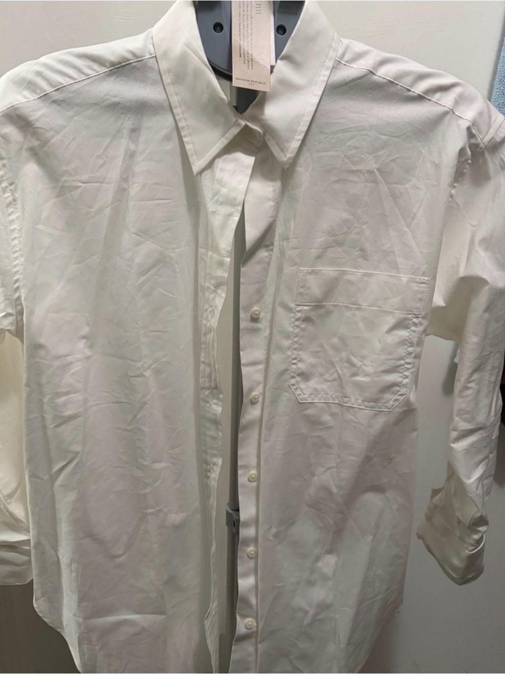 Banana Republic White Men's Button-Up Dress Shirt